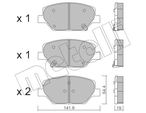 set placute frana,frana disc METELLI 22-1178-0