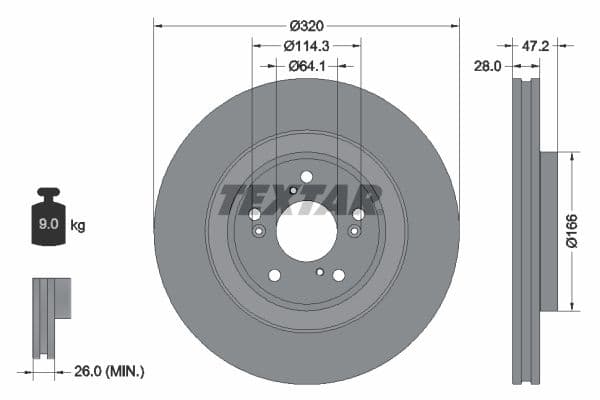 Disc frana TEXTAR PRO 92306203