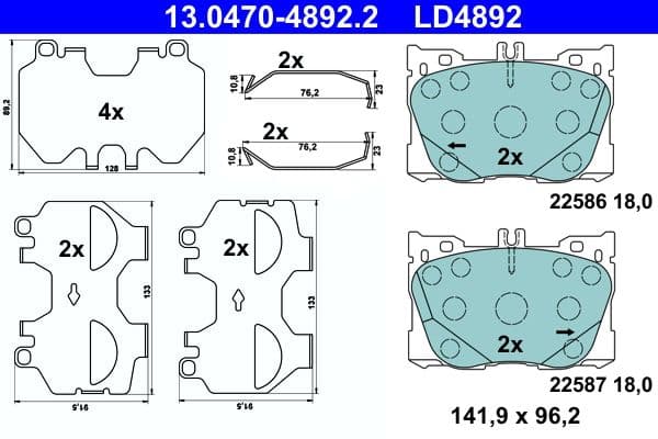 set placute frana,frana disc ATE Ceramic 13.0470-4892.2