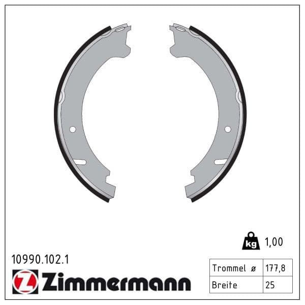 Set saboti frana, frana de mana ZIMMERMANN 10990.102.1
