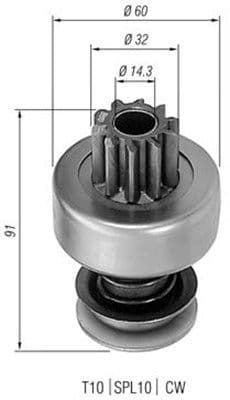 Pinion electromotor MAGNETI MARELLI 940113020196