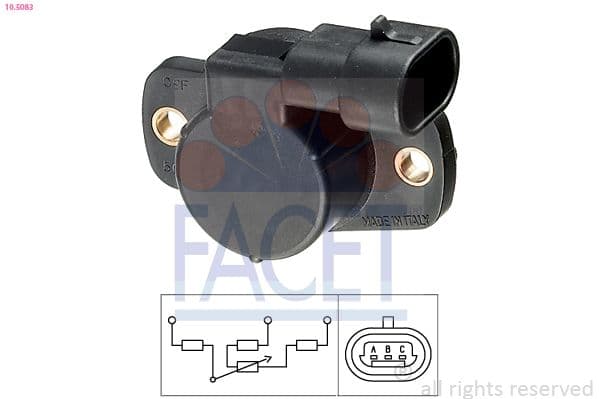 Senzor, pozitie clapeta acceleratie FACET Made in Italy - OE Equivalent 10.5083