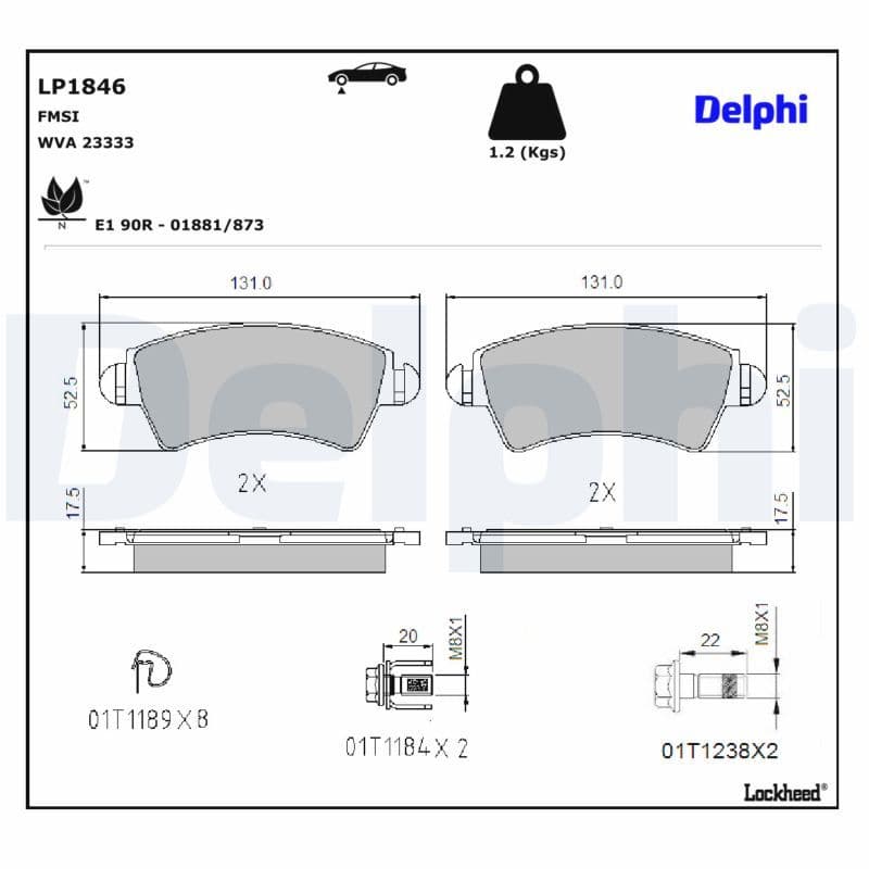 set placute frana,frana disc DELPHI LP1846