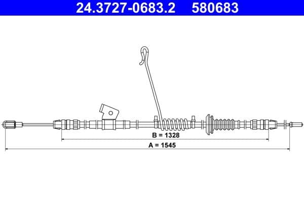Cablu, frana de parcare ATE 24.3727-0683.2