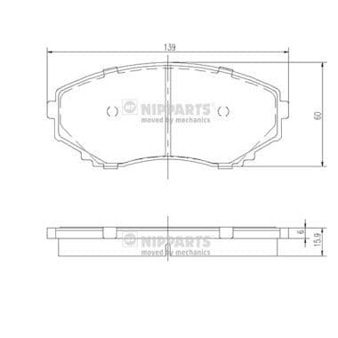 set placute frana,frana disc NIPPARTS J3603046
