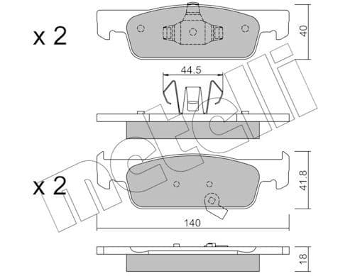 set placute frana,frana disc METELLI 22-0975-2