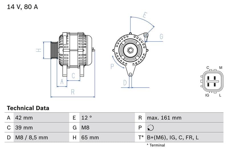 Generator / Alternator BOSCH 0 986 080 570