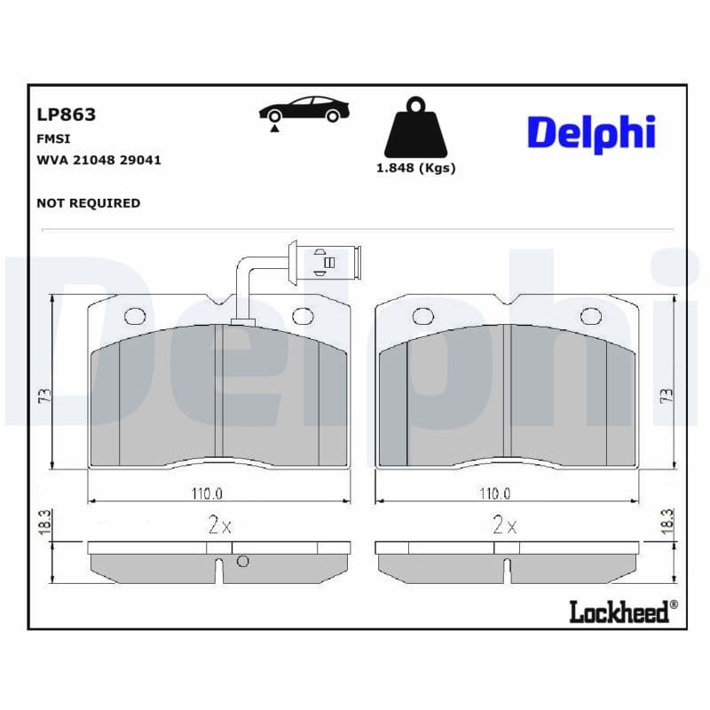 set placute frana,frana disc DELPHI LP863