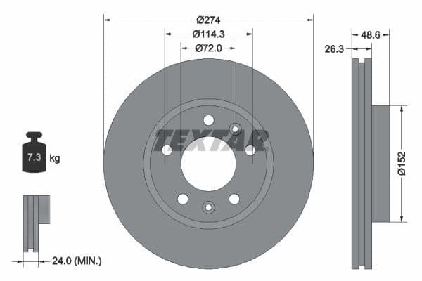 Disc frana TEXTAR 92146900