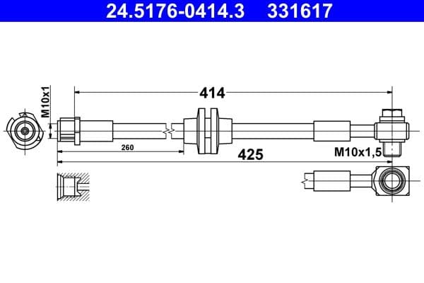 Furtun frana ATE 24.5176-0414.3