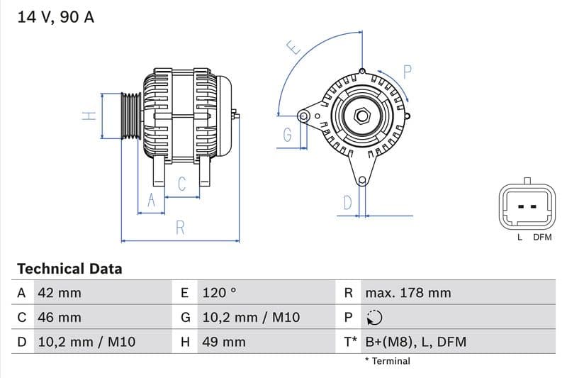 Generator / Alternator BOSCH 0 986 048 911