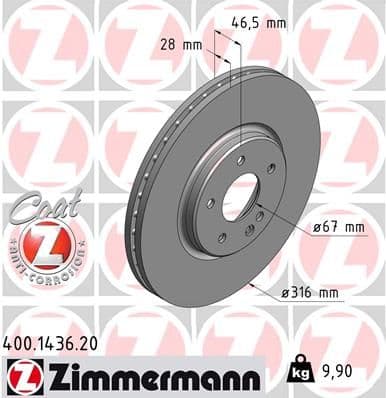 Disc frana ZIMMERMANN COAT Z 400.1436.20