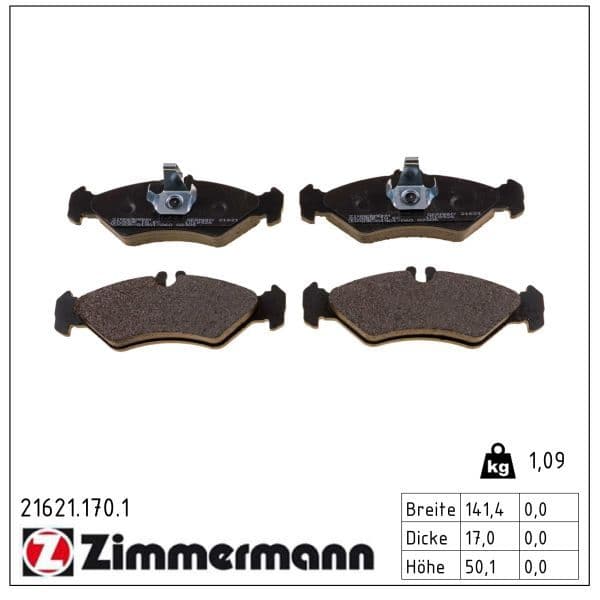 set placute frana,frana disc ZIMMERMANN 21621.170.1