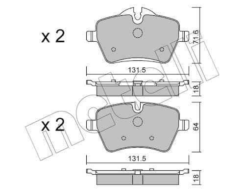 set placute frana,frana disc METELLI 22-0768-0