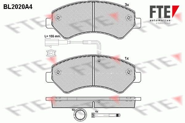 set placute frana,frana disc FTE 9010606