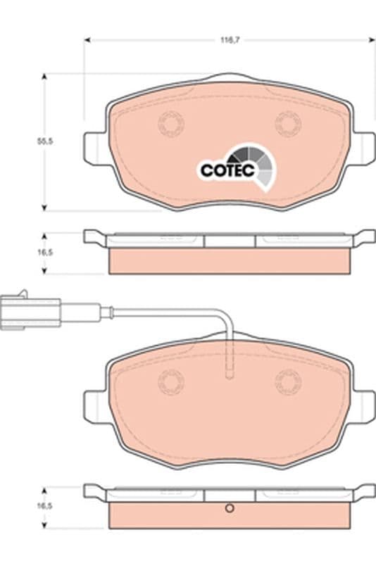 set placute frana,frana disc TRW COTEC GDB1706
