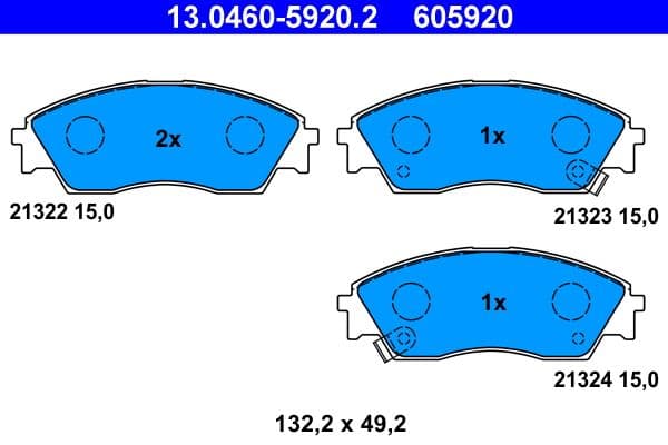 set placute frana,frana disc ATE 13.0460-5920.2