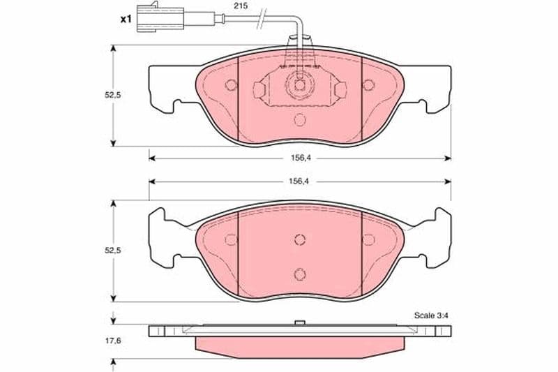 set placute frana,frana disc TRW GDB1387