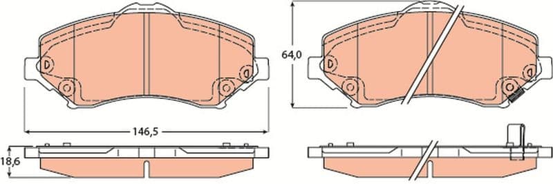 set placute frana,frana disc TRW COTEC GDB4605