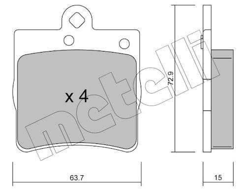 set placute frana,frana disc METELLI 22-0343-0
