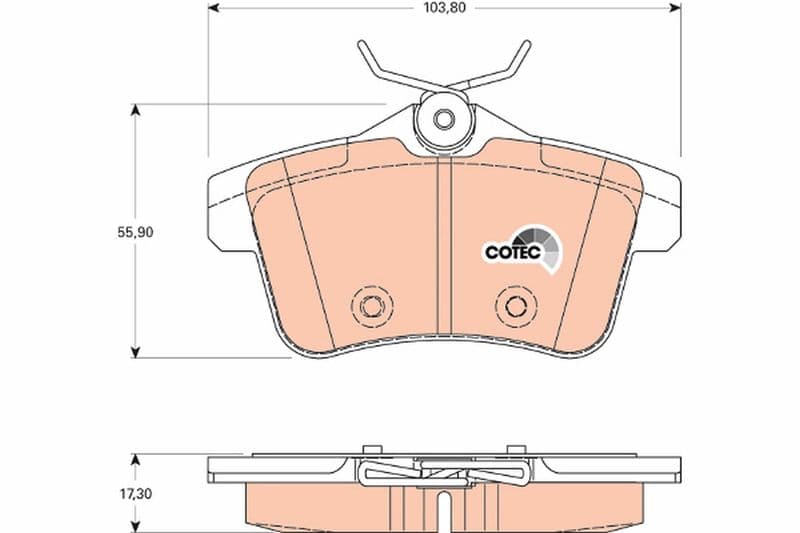 set placute frana,frana disc TRW COTEC GDB1828