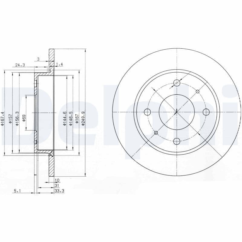 Disc frana DELPHI BG3971