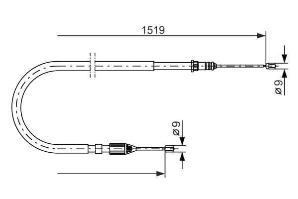 Cablu, frana de parcare BOSCH 1 987 477 654