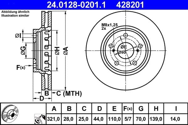Disc frana ATE 24.0128-0201.1