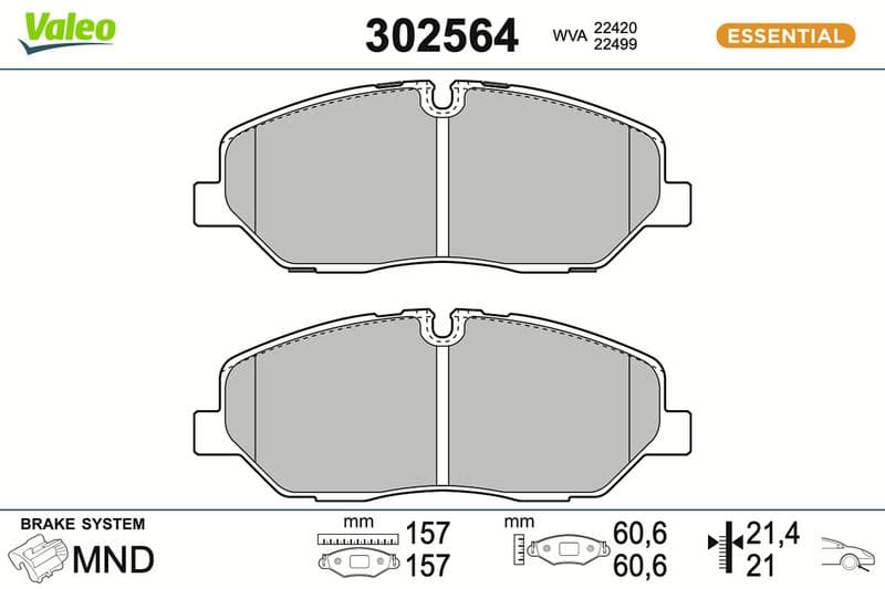 set placute frana,frana disc VALEO 302564