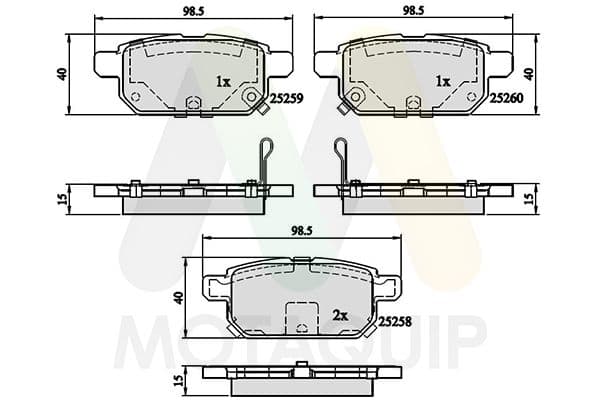 set placute frana,frana disc MOTAQUIP LVXL1753
