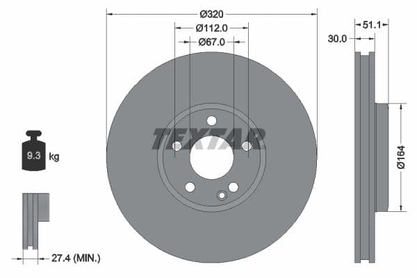 Disc frana TEXTAR PRO 92258003