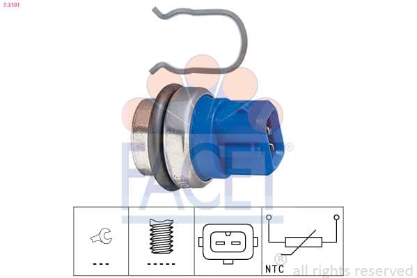 senzor,temperatura lichid de racire FACET Made in Italy - OE Equivalent 7.3101