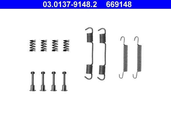 set accesorii, saboti frana parcare ATE 03.0137-9148.2