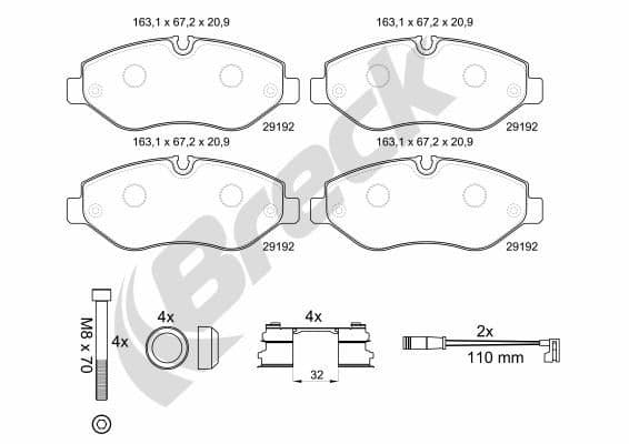 set placute frana,frana disc BRECK 29192 00 703 00