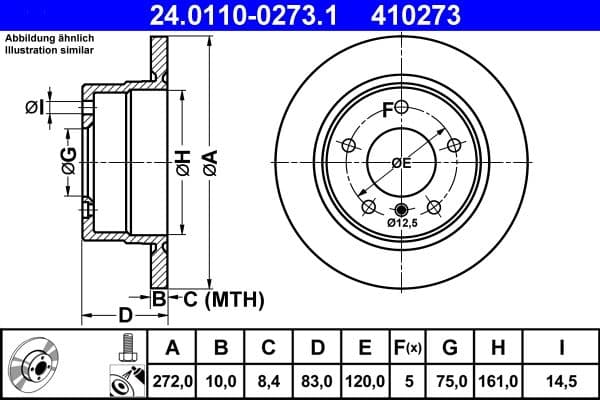 Disc frana ATE 24.0110-0273.1