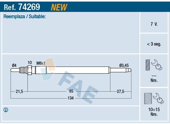 Bujie incandescenta FAE 74269