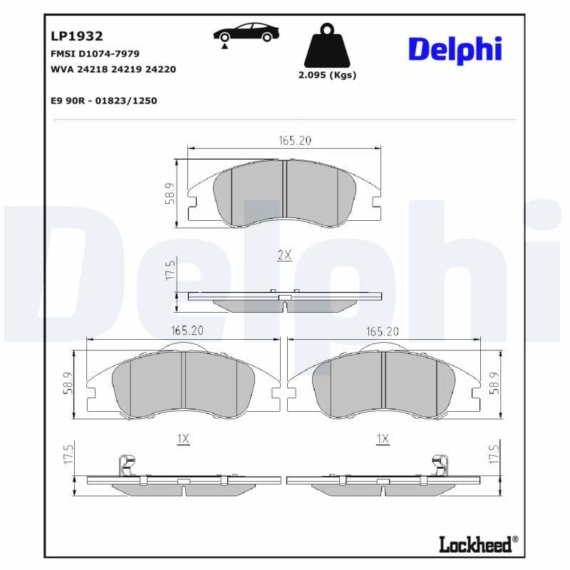 set placute frana,frana disc DELPHI LP1932