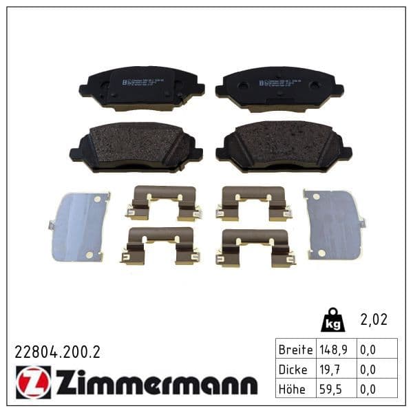 set placute frana,frana disc ZIMMERMANN 22804.200.2
