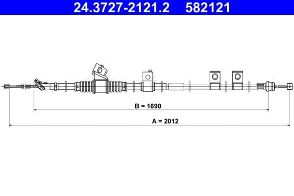 Cablu, frana de parcare ATE 24.3727-2121.2