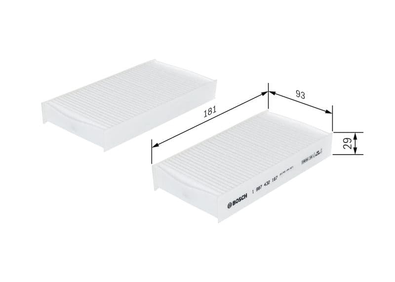 Filtru, aer habitaclu BOSCH 1 987 432 167