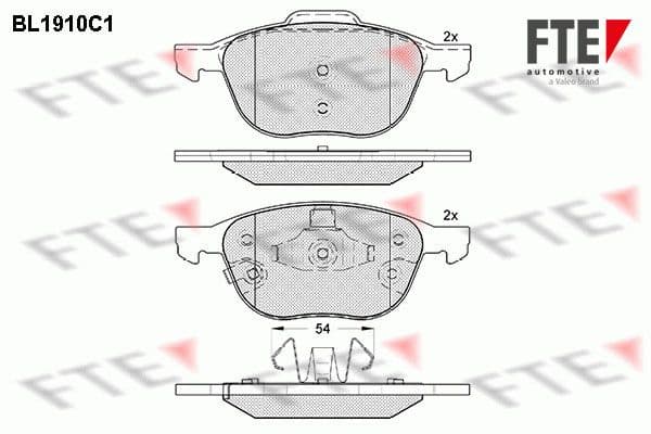 set placute frana,frana disc FTE 9011082