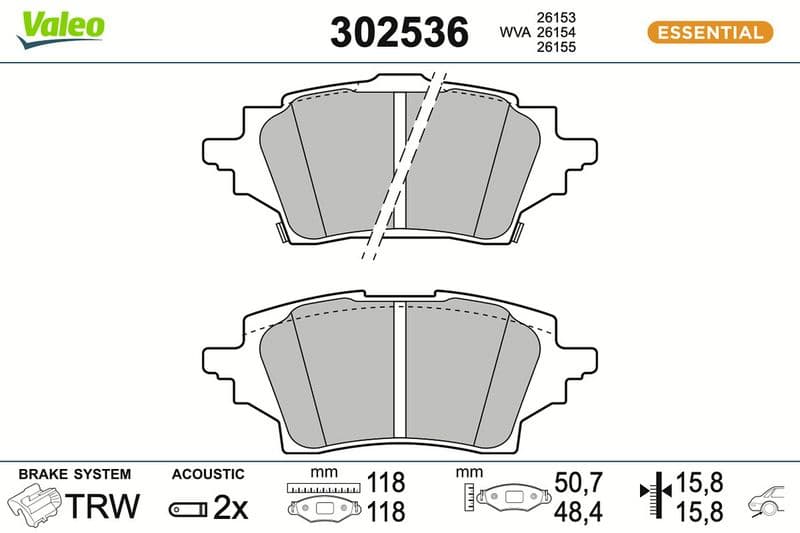 set placute frana,frana disc VALEO 302536