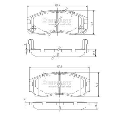 set placute frana,frana disc NIPPARTS J3605030