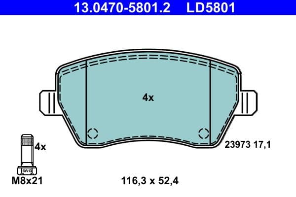set placute frana,frana disc ATE Ceramic 13.0470-5801.2