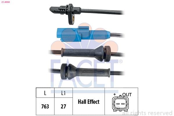 senzor,turatie roata FACET Made in Italy - OE Equivalent 21.0060