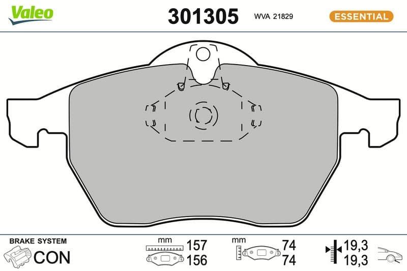 set placute frana,frana disc VALEO ESSENTIAL 301305