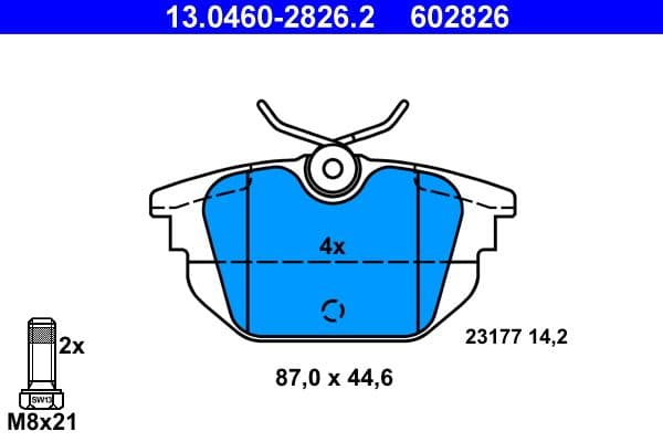 set placute frana,frana disc ATE 13.0460-2826.2