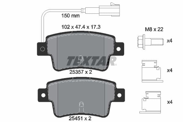set placute frana,frana disc TEXTAR Q+ 2535701