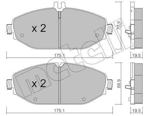 set placute frana,frana disc METELLI 22-1132-0