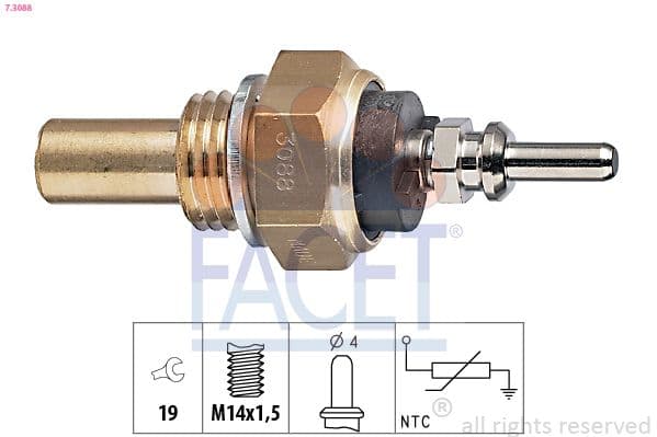 senzor,temperatura lichid de racire FACET Made in Italy - OE Equivalent 7.3088